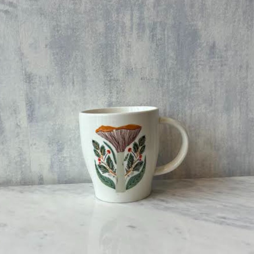 Creative Co-op - Stoneware Mug with Mushrooms- NWT